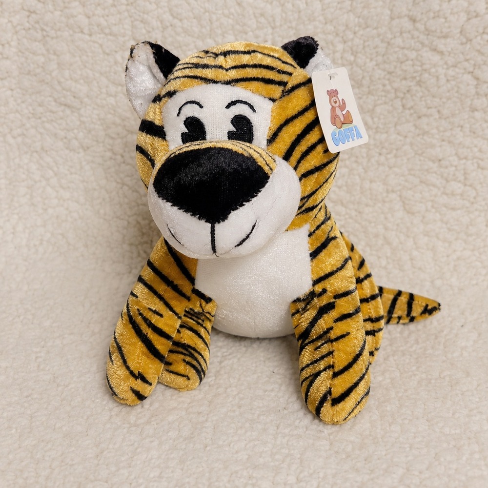 Goffa Tiger Plush Toy Unisex Small Orange NEW NWT Stuffed Animal Striped Safari